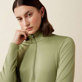 Ariat Women's Lunaveil Half Zip Baselayer in Oil Green