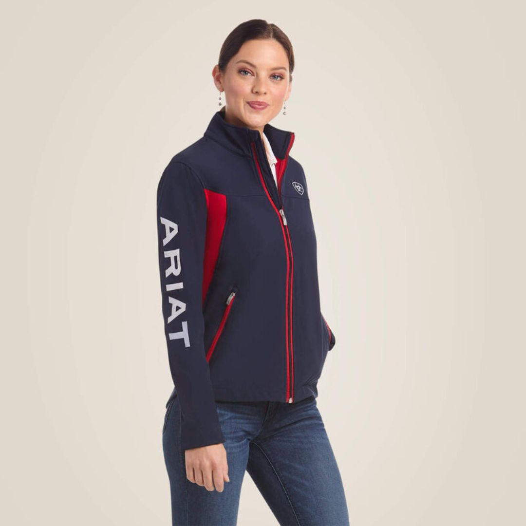Ariat Women's New Team Softshell Jacket in Navy and Red