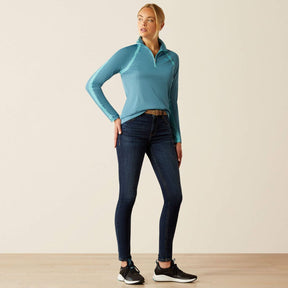 Ariat Women's Sunstopper 1/4 Zip Baselayer Storm Blue