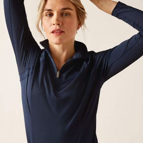 Ariat Women's Sunstopper 1/4 Zip Baselayer in Navy