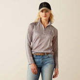 Ariat Women's Sunstopper 1/4 Zip Baselayer in Silver Sconce Fern