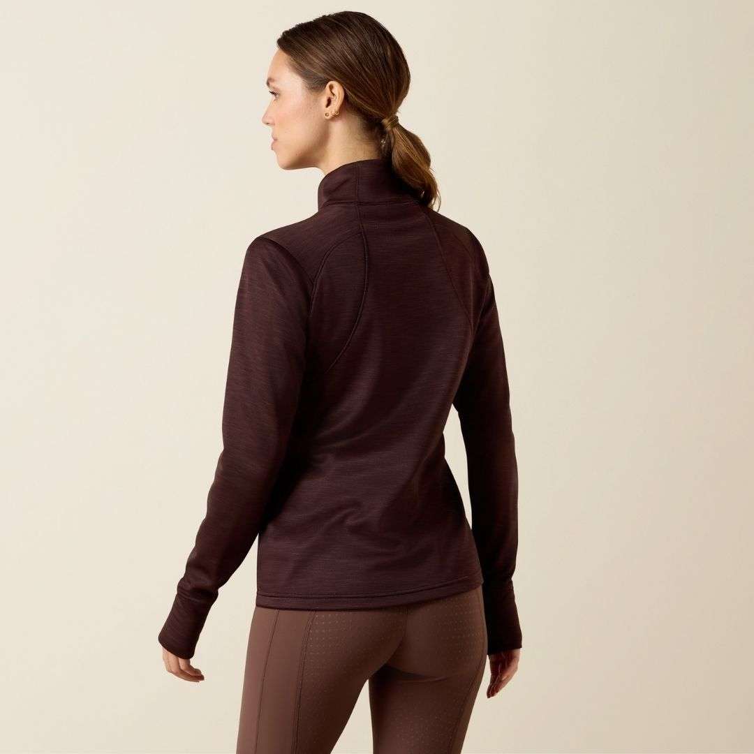 Ariat Women's Team Equestrian Half Zip Jumper in Chocolate Plum