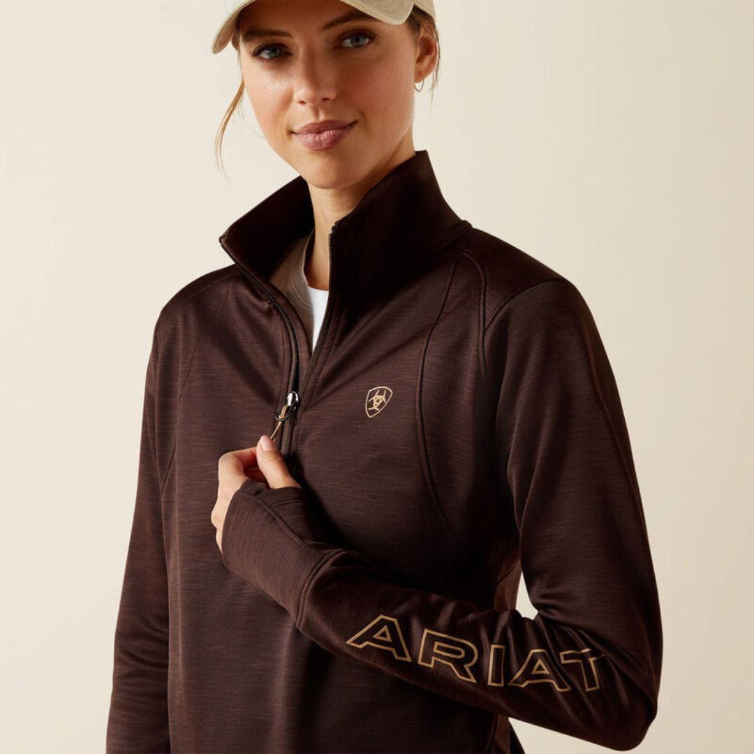 Ariat Women's Team Equestrian Half Zip Jumper in Java