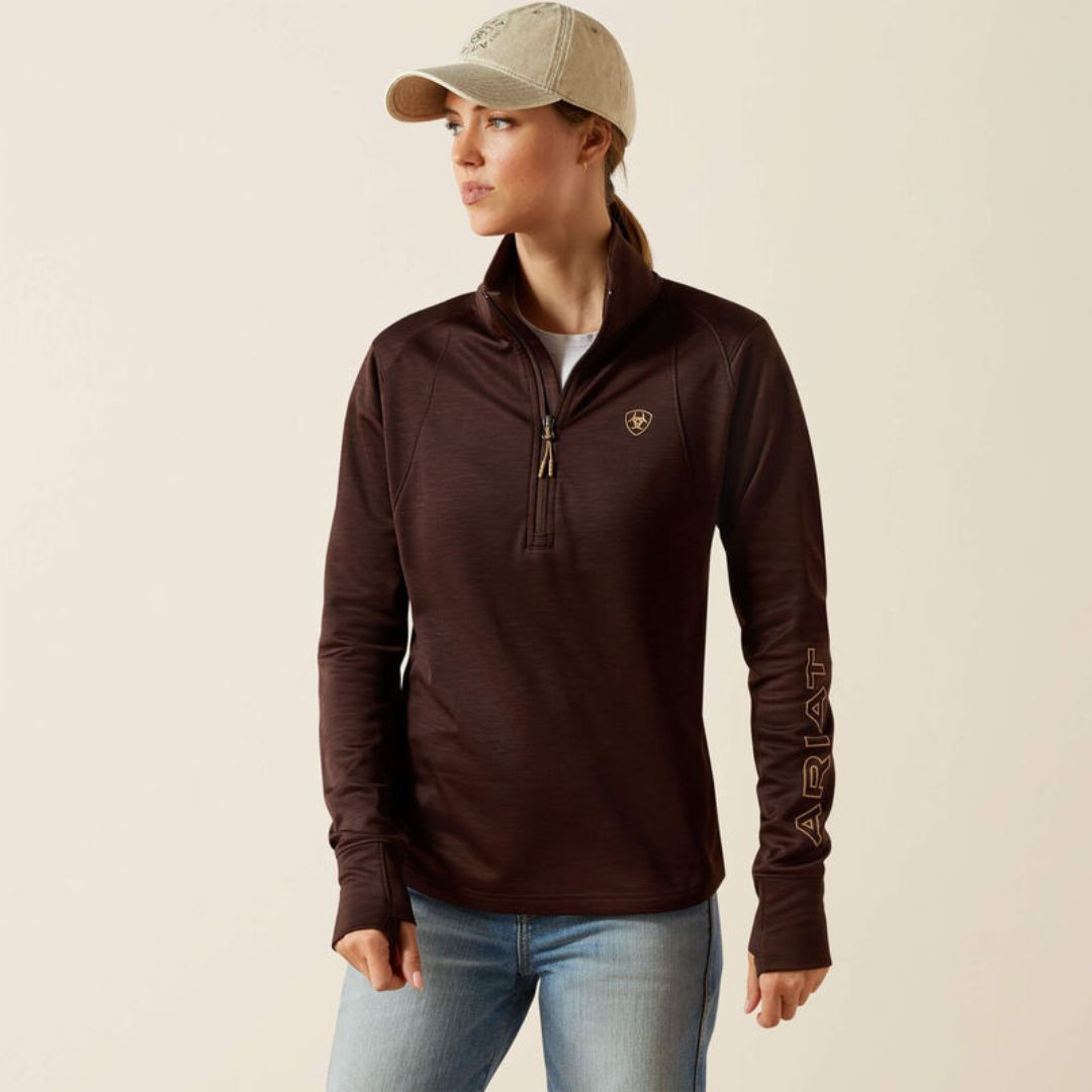 Ariat Women's Team Equestrian Half Zip Jumper in Java