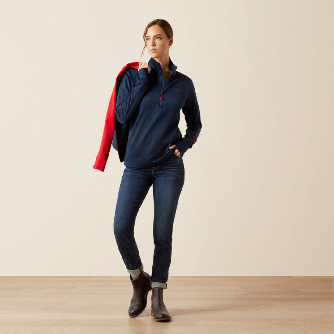 Ariat Women's Team Equestrian Half Zip Jumper in Navy