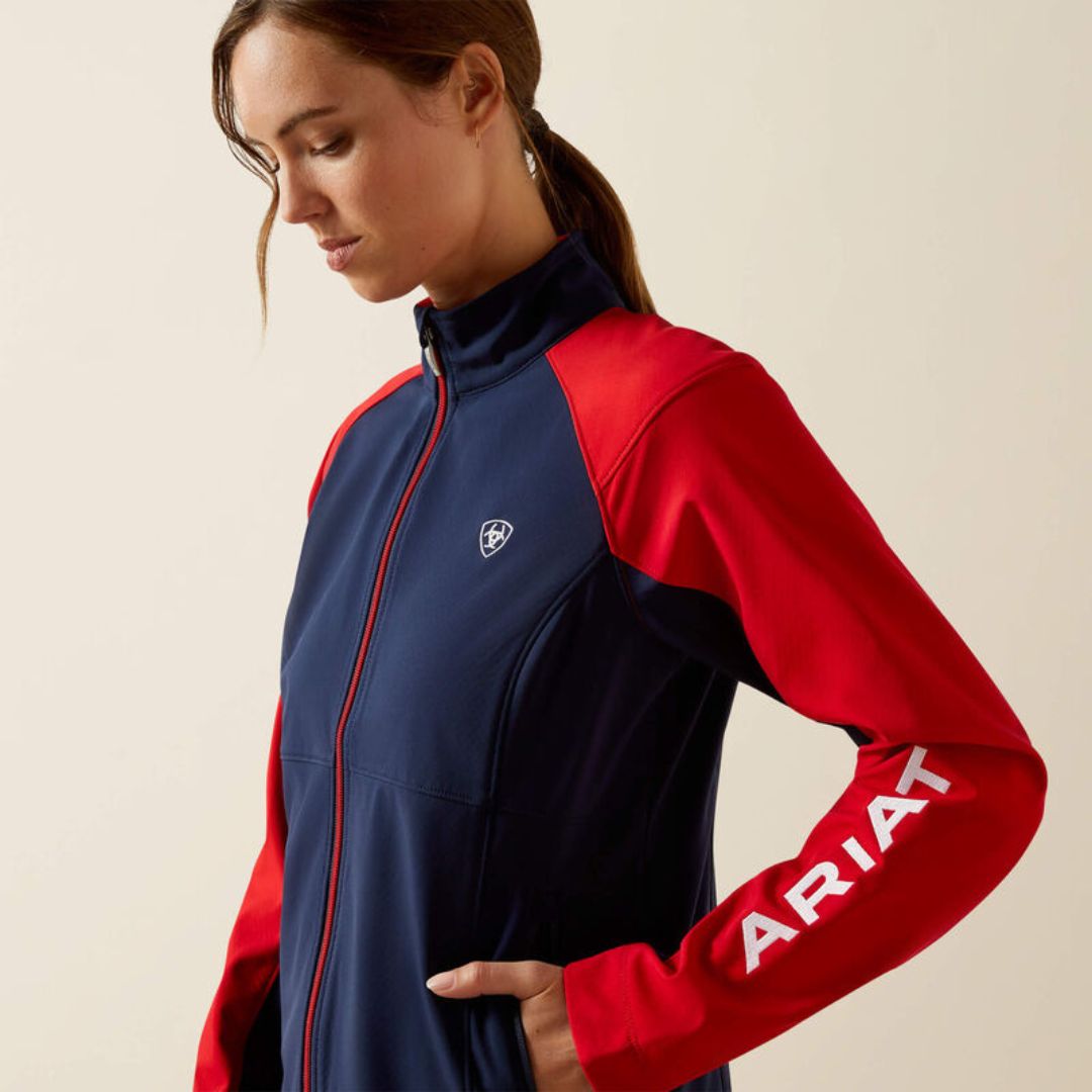Ariat Women's Team Equestrian Jacket in Navy and Red
