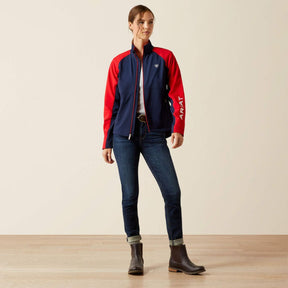 Ariat Women's Team Equestrian Jacket in Navy and Red