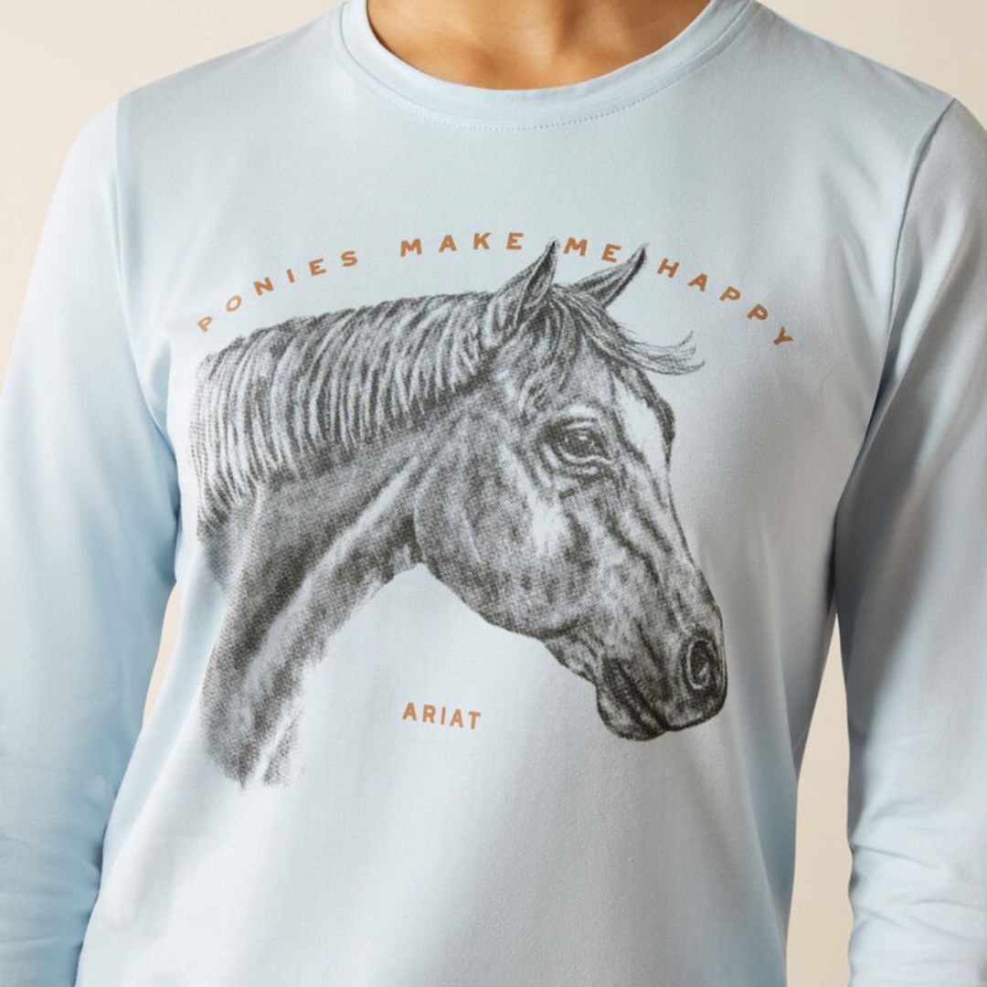 Ariat Kids Happy T-Shirt in Skyway