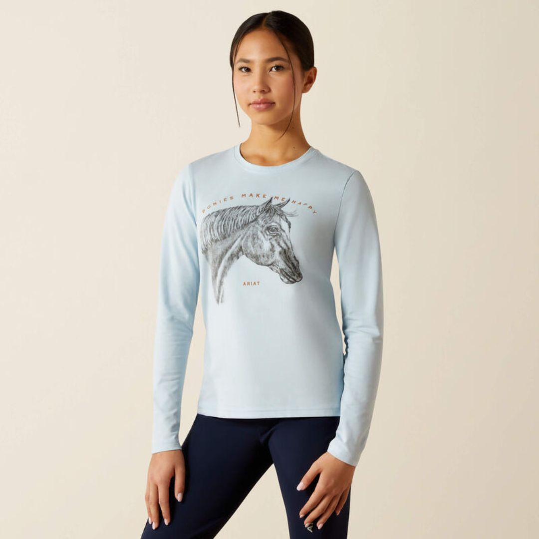 Ariat Kids Happy T-Shirt in Skyway