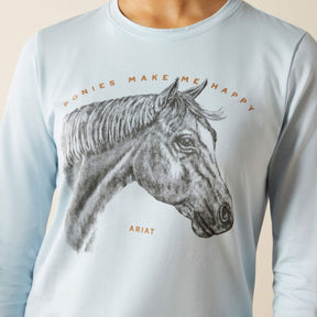 Ariat Kids Happy T-Shirt in Skyway
