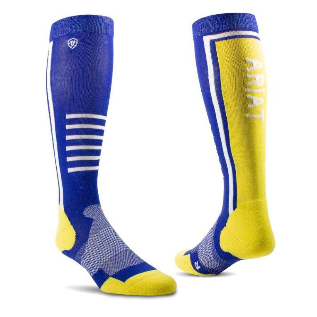 Ariattek Slimline Socks in Surf The Web & Primrose Yellow