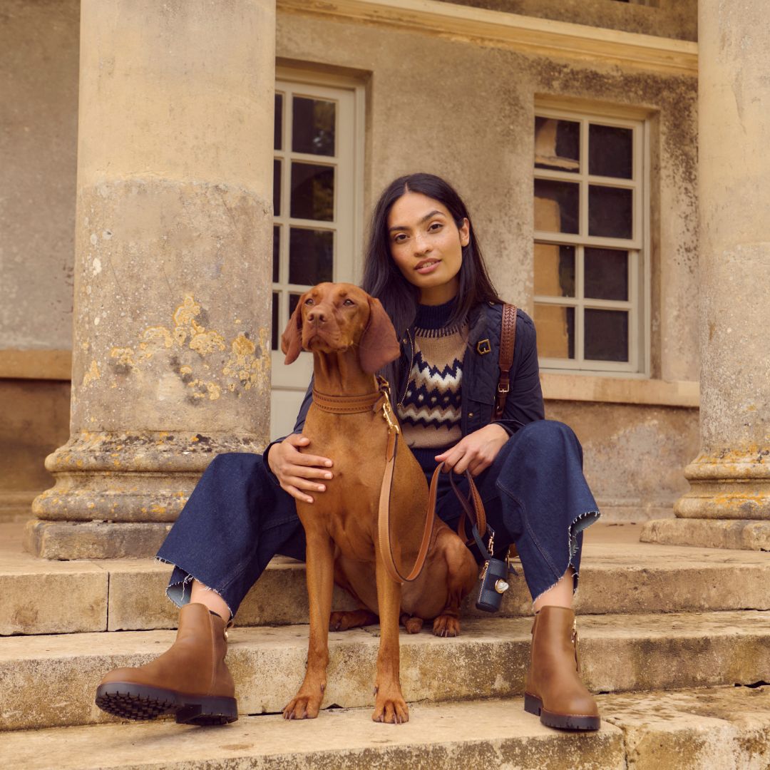 Fairfax & Favor Bakewell Leather Dog Collar in Tan