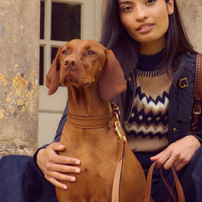 Fairfax & Favor Bakewell Leather Dog Collar in Tan