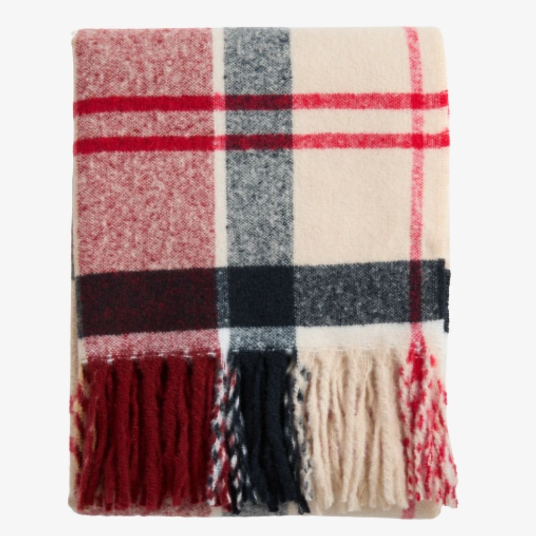 Barbour Deanna Tartan Scarf in Light Cardinal