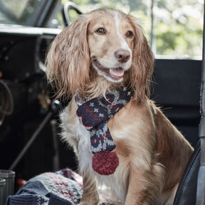 Barbour Fair Isle Dog Scarf in Blue Granite