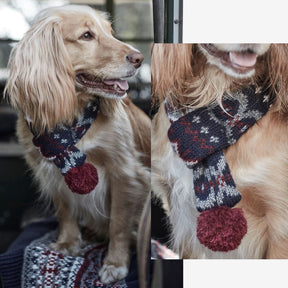 Barbour Fair Isle Dog Scarf in Blue Granite