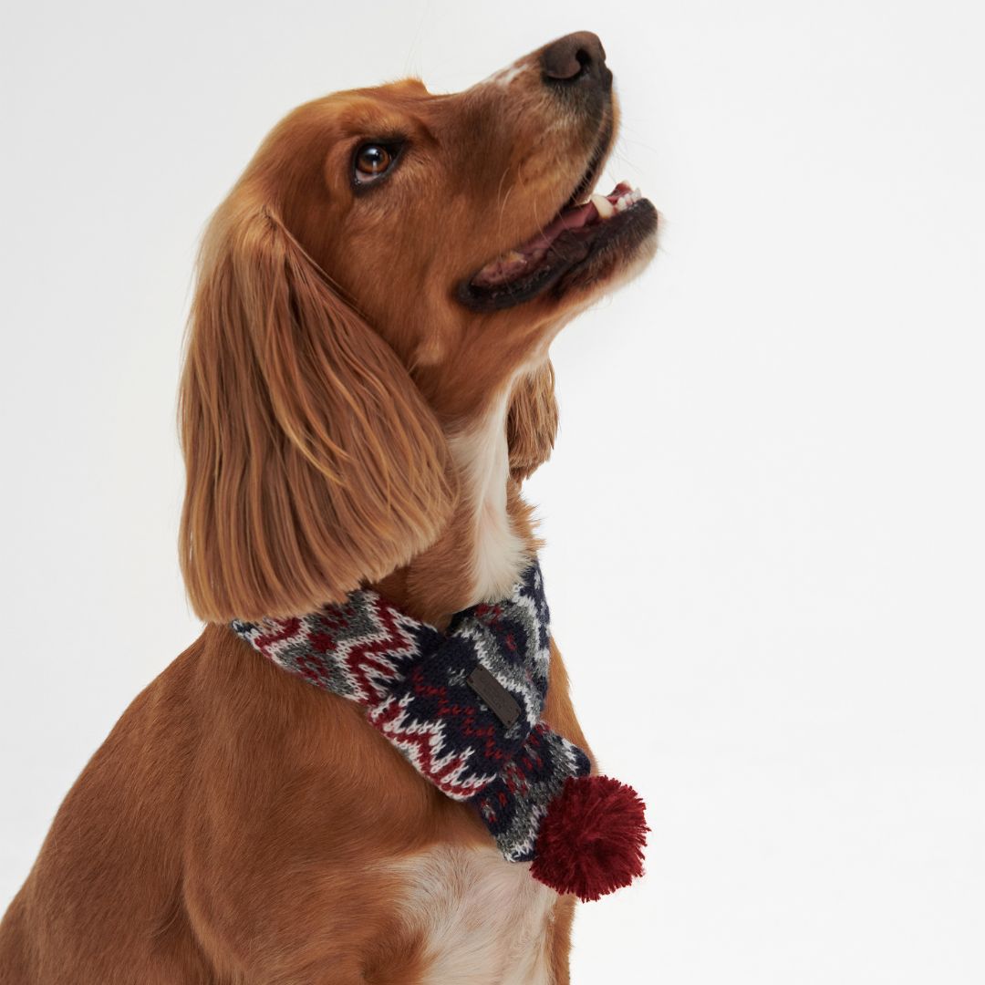 Barbour Fair Isle Dog Scarf in Blue Granite