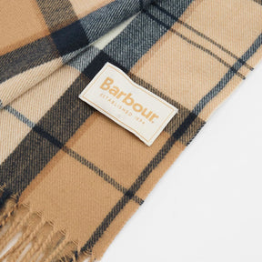 Barbour Hailes Tartan Scarf in Hessian Navy Tartan