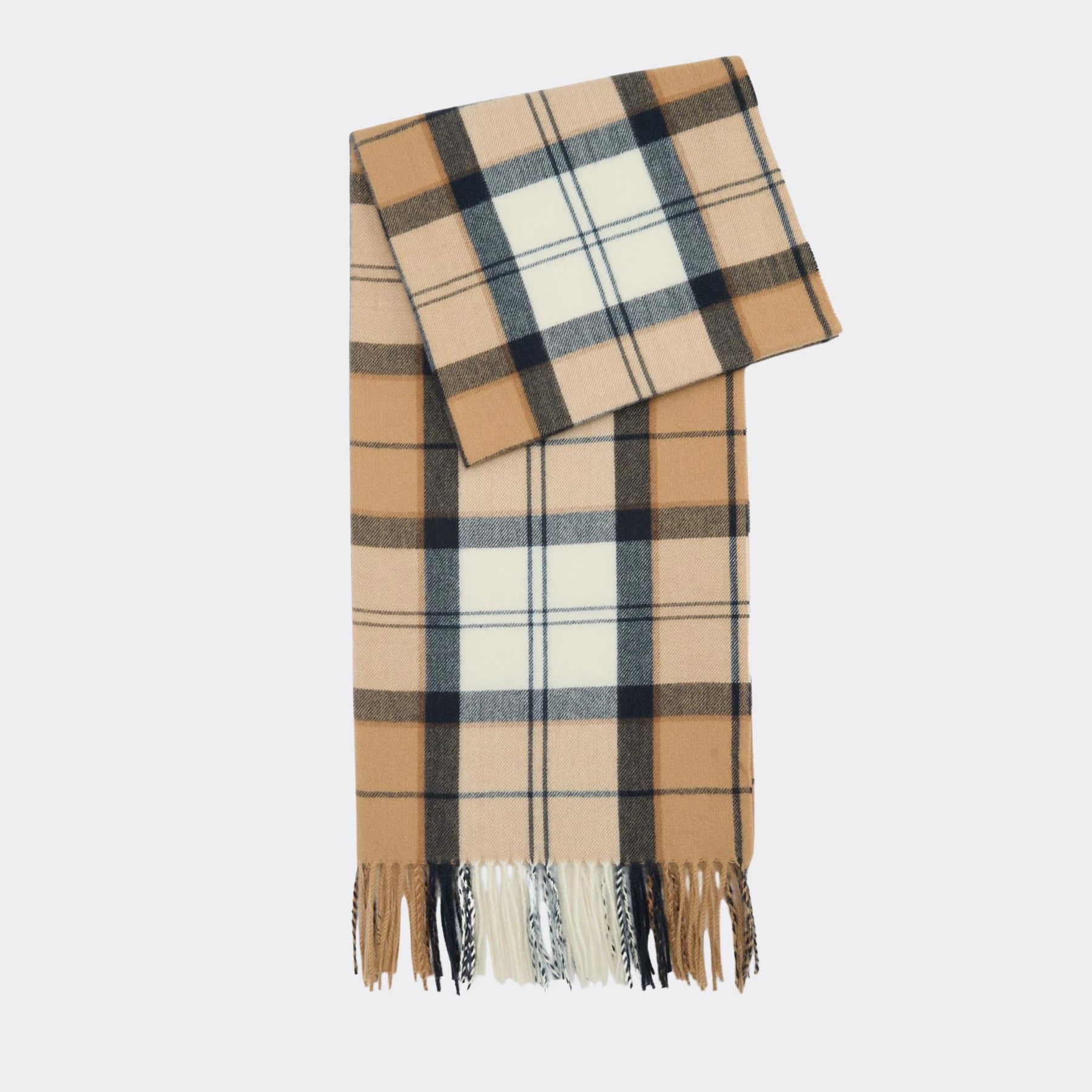 Barbour Hailes Tartan Scarf in Hessian Navy Tartan