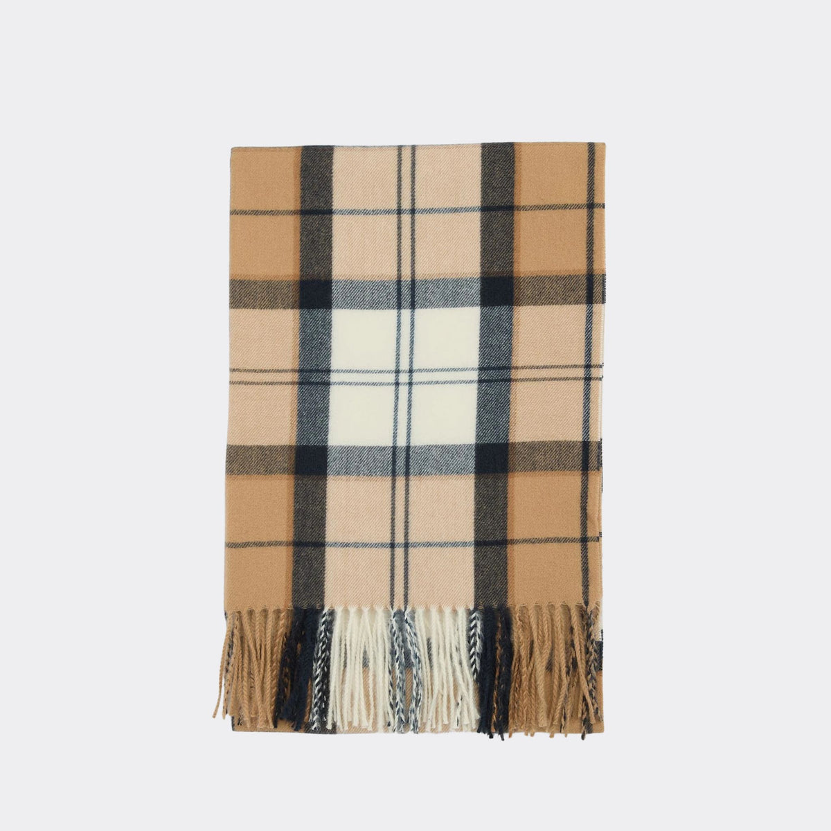 Barbour Hailes Tartan Scarf in Hessian Navy Tartan
