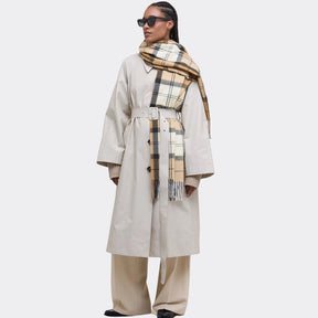 Barbour Hailes Tartan Scarf in Hessian Navy Tartan
