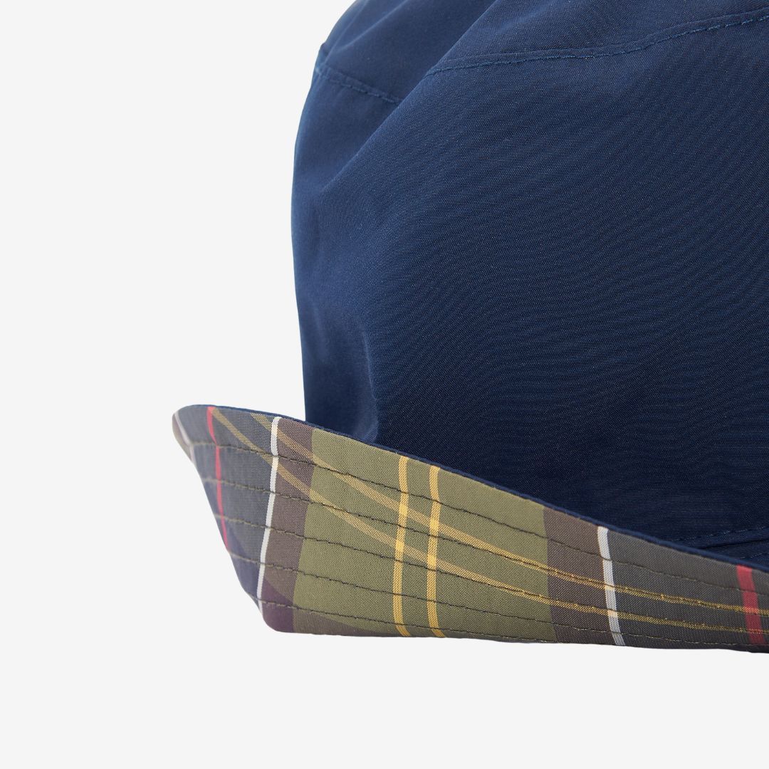 Barbour Hutton Reversible Bucket Hat in Navy & Classic Tartan