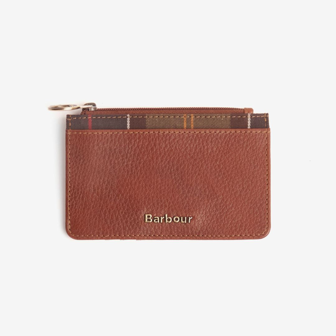 Barbour Laire Card Holder in Brown & Classic Tartan