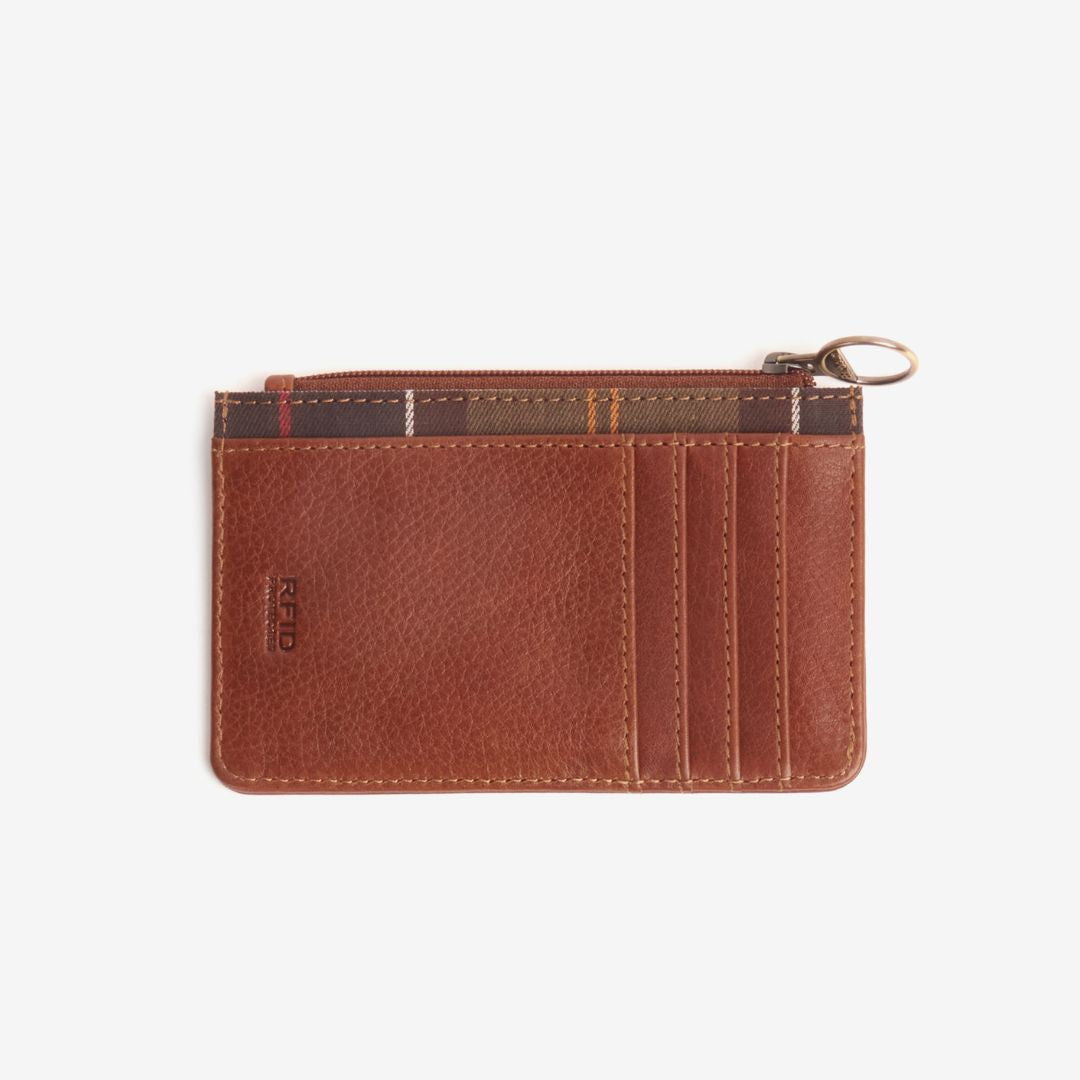 Barbour Laire Card Holder in Brown & Classic Tartan