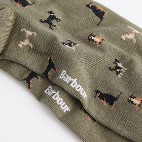 Barbour Mavin Dog Socks in Mid Olive