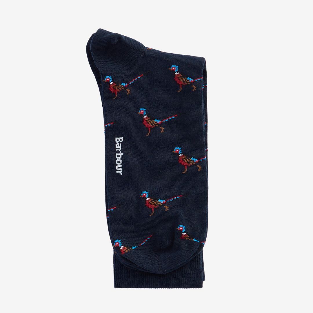 Barbour Mavin Pheasant Socks in Navy