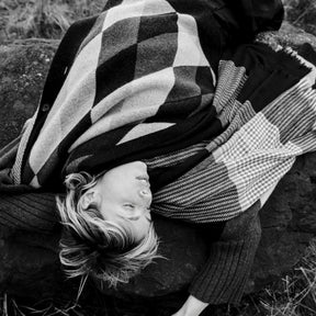 Barbour Melody Check Scarf in Charcoal