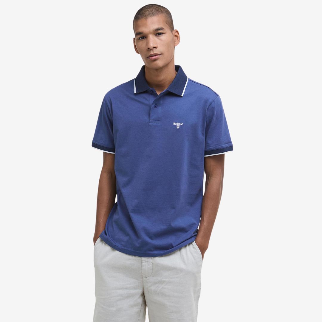 Barbour Men's Cornsay Short-Sleeved Polo Shirt in Oceana