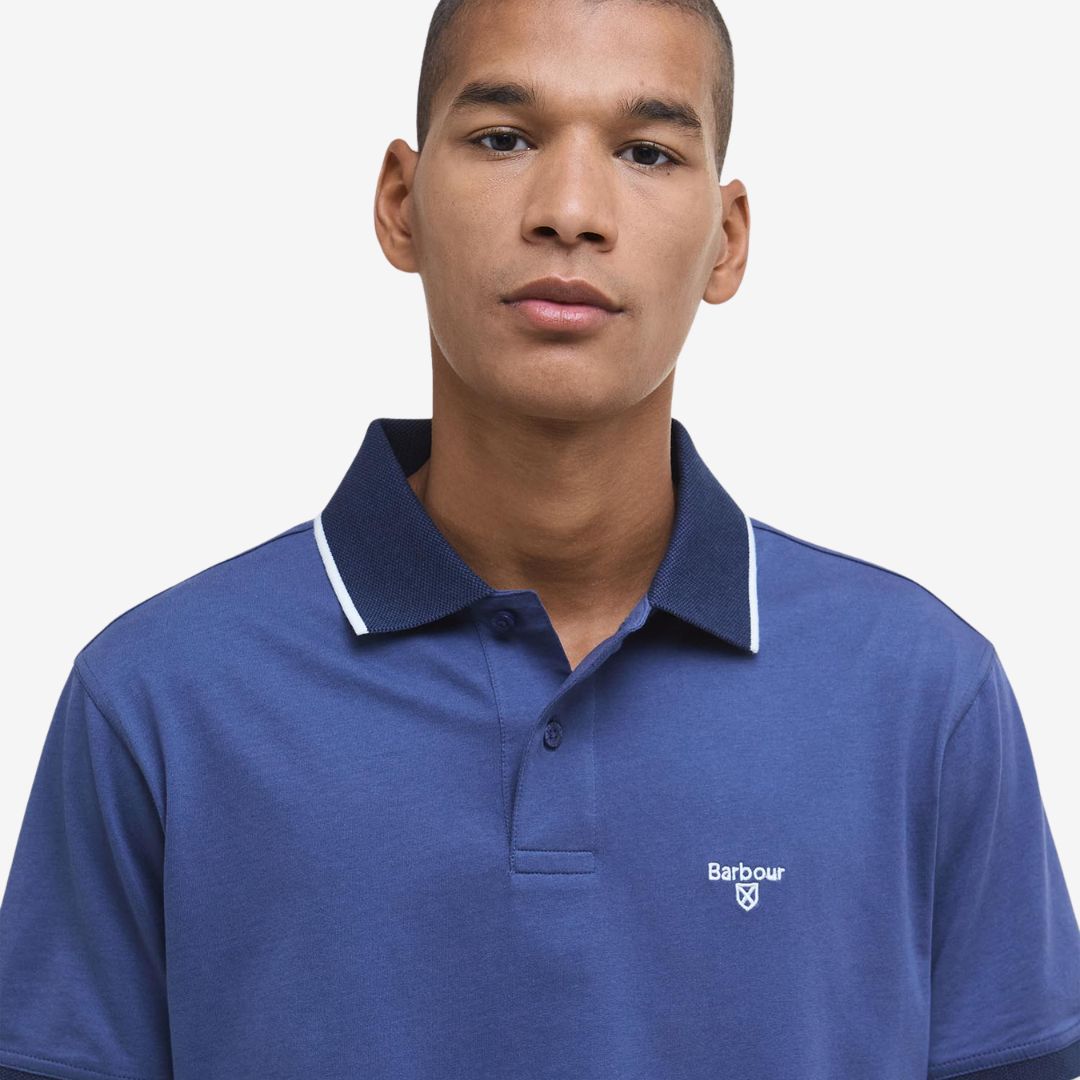 Barbour Men's Cornsay Short-Sleeved Polo Shirt in Oceana