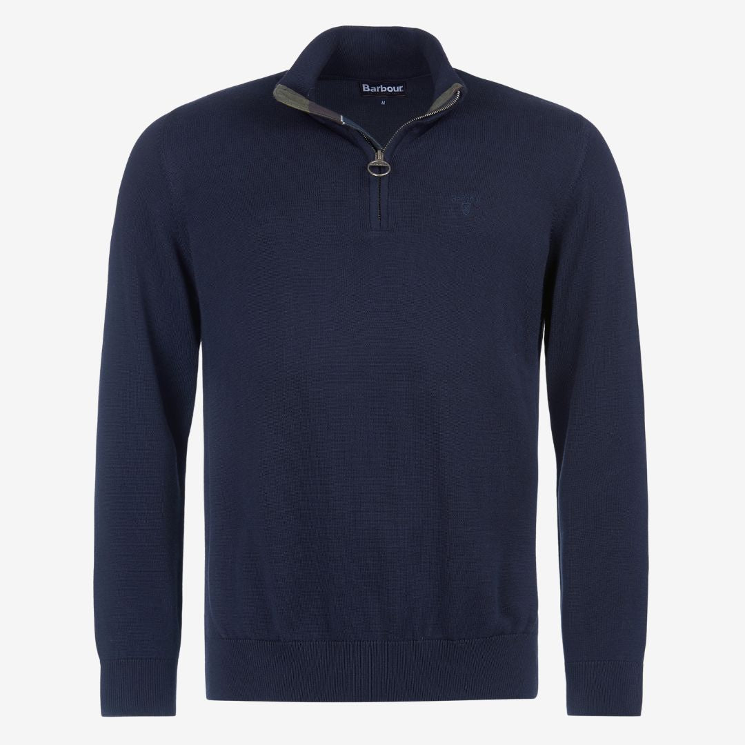 Barbour Men's Cotton Half-Zip Jumper in Navy