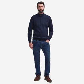 Barbour Men's Cotton Half-Zip Jumper in Navy