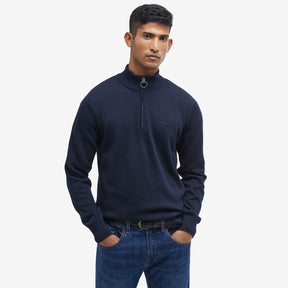 Barbour Men's Cotton Half-Zip Jumper in Navy