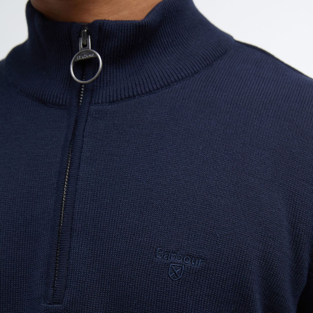 Barbour Men's Cotton Half-Zip Jumper in Navy