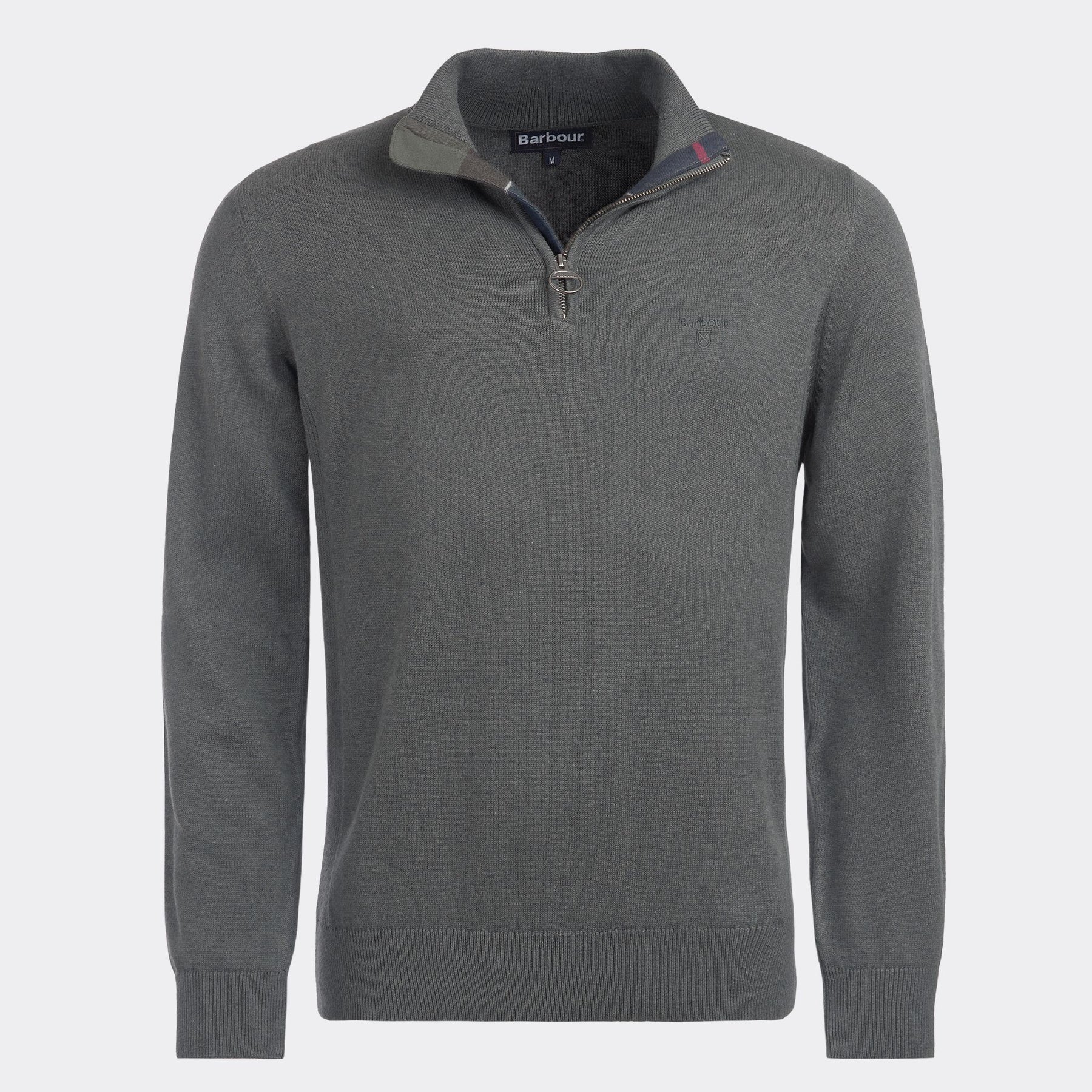 Barbour Men's Cotton Half-Zip Jumper in Olive Marl