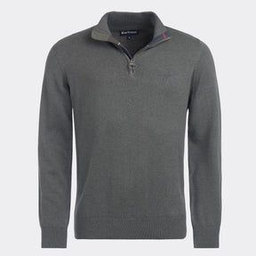 Barbour Men's Cotton Half-Zip Jumper in Olive Marl