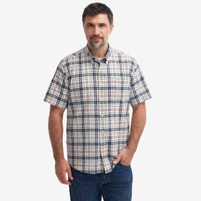 Barbour Men's Drafthill Regular Short-Sleeved Shirt in Classic Navy