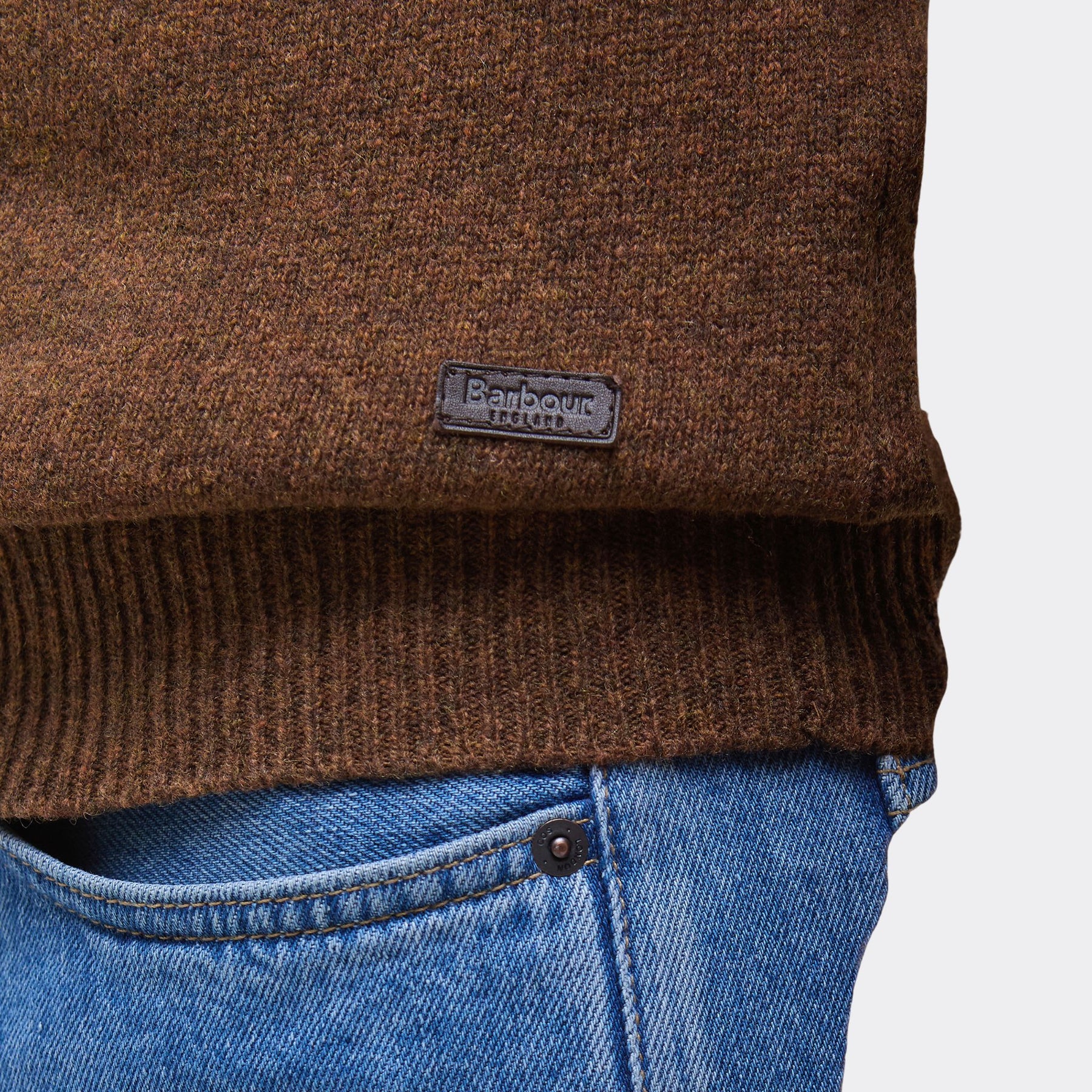 Barbour Men's Essential Crew Neck Jumper in Bracken
