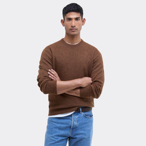 Barbour Men's Essential Crew Neck Jumper in Bracken