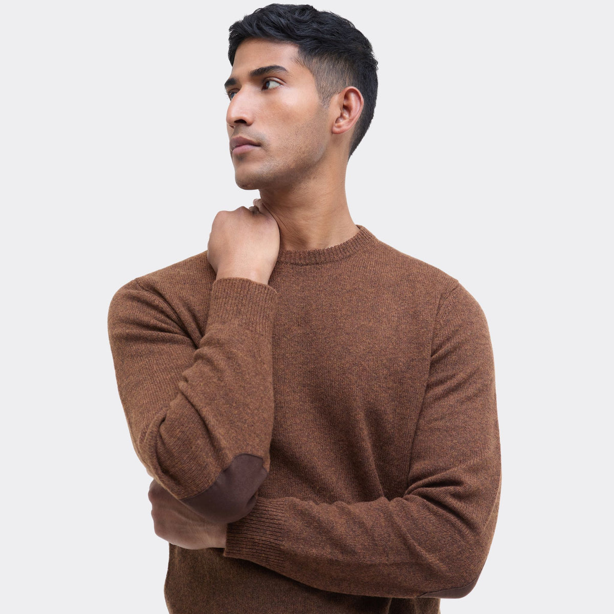 Barbour Men's Essential Crew Neck Jumper in Bracken