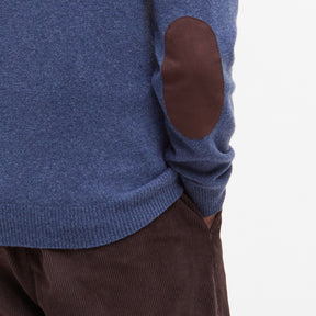 Barbour Men's Essential Crew Neck Jumper in Dark Indigo