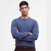 Barbour Men's Essential Crew Neck Jumper in Dark Indigo