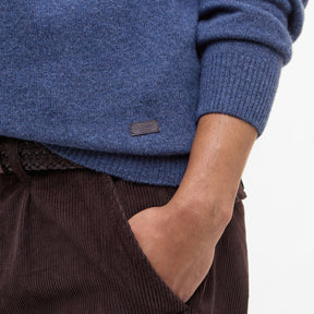 Barbour Men's Essential Crew Neck Jumper in Dark Indigo