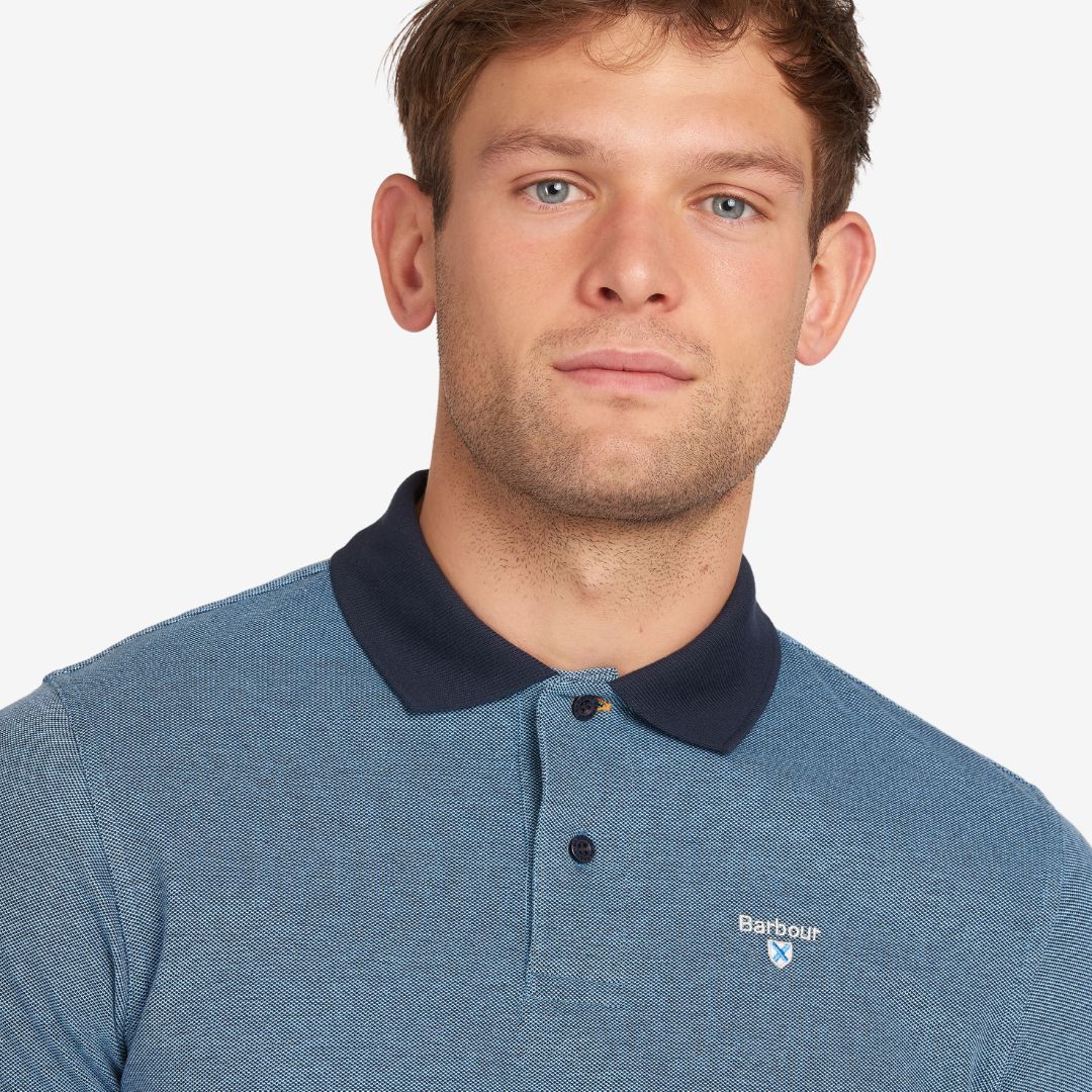 Barbour Men's Essential Sports Mix Short-Sleeved Polo Shirt in Navy