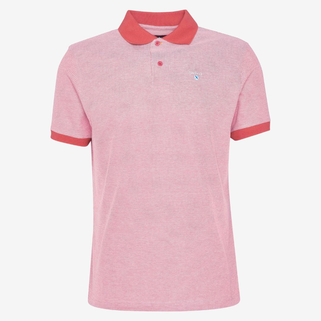 Barbour Men's Essential Sports Mix Short-Sleeved Polo Shirt in Red Spice