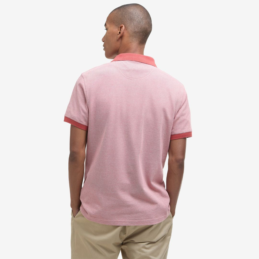 Barbour Men's Essential Sports Mix Short-Sleeved Polo Shirt in Red Spice