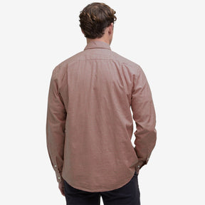 Barbour Men's Finwell Tailored Long-Sleeved Shirt in Rust